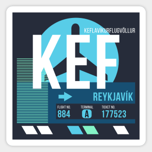 Reykjavik (KEF) Airport // Sunset Baggage Tag Magnet